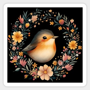 Cheerful Robin Bird Art – Symbolic & Whimsical Nature Illustration Sticker
